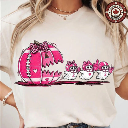 Cute Football Tackle Breast Cancer Stick Figures ready-to-press DTF transfer photo 3
