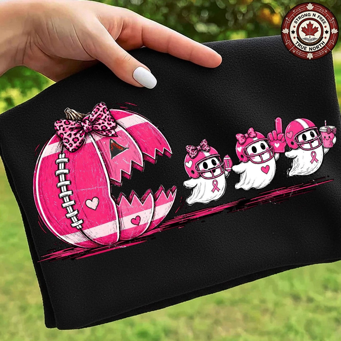 Cute Football Tackle Breast Cancer Stick Figures ready-to-press DTF transfer photo 4