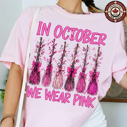Spooky Season Pink Ribbon Witches ready-to-press DTF transfer photo 2
