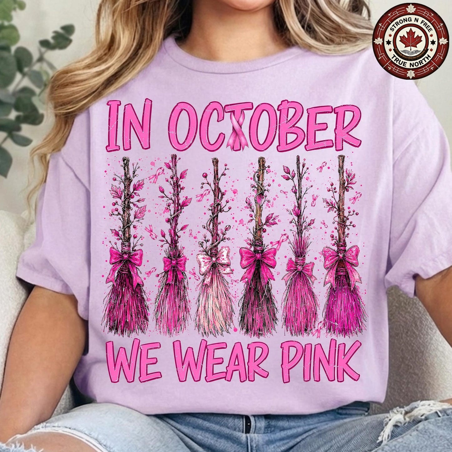 Spooky Season Pink Ribbon Witches ready-to-press DTF transfer photo 6
