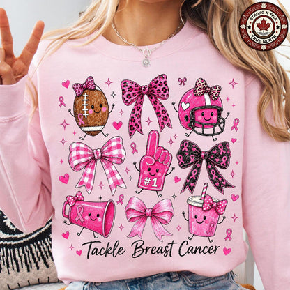 Cute Football Breast Cancer Awareness Doodle ready-to-press DTF transfer photo 4