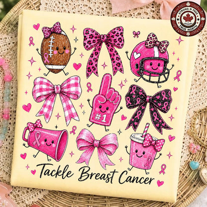 Cute Football Breast Cancer Awareness Doodle ready-to-press DTF transfer photo 6
