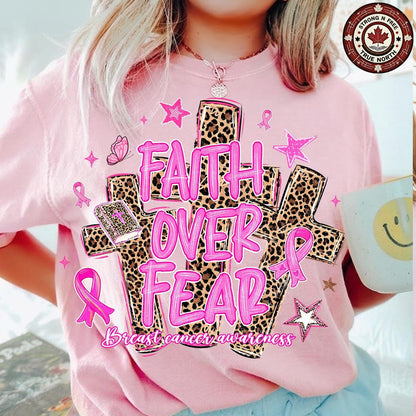 Faith Over Fear Breast Cancer Awareness ready-to-press DTF transfer photo 3
