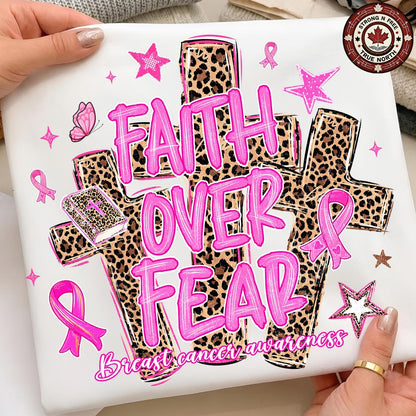 Faith Over Fear Breast Cancer Awareness ready-to-press DTF transfer photo 4
