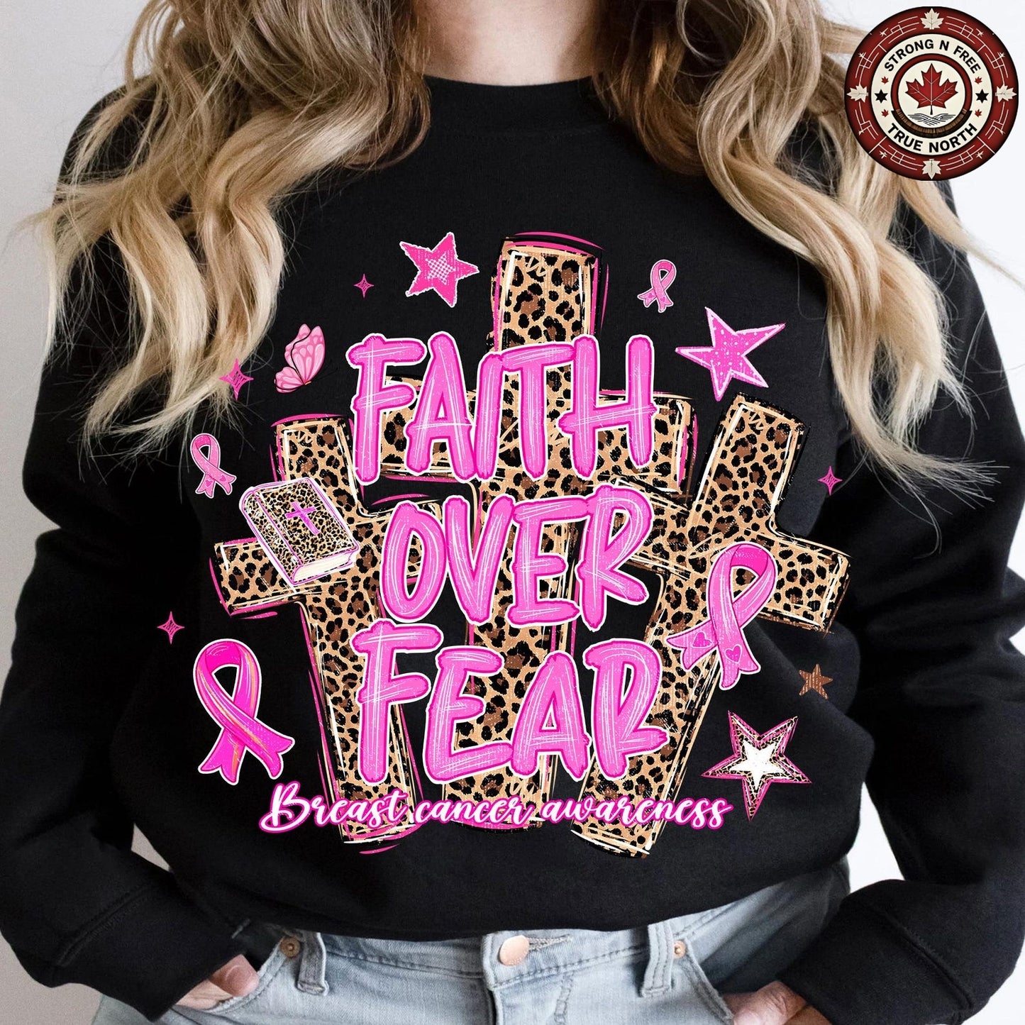 Faith Over Fear Breast Cancer Awareness ready-to-press DTF transfer photo 5