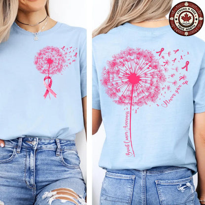 Dandelion Breast Cancer Awareness Never Give Up ready-to-press DTF transfer photo 5