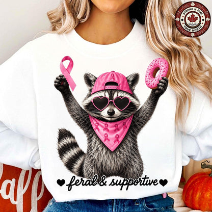 Funny Raccoon Breast Cancer Support Squad ready-to-press DTF transfer photo 2