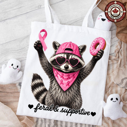 Funny Raccoon Breast Cancer Support Squad ready-to-press DTF transfer photo 5