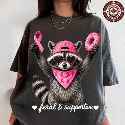Funny Raccoon Breast Cancer Support Squad ready-to-press DTF transfer photo 6