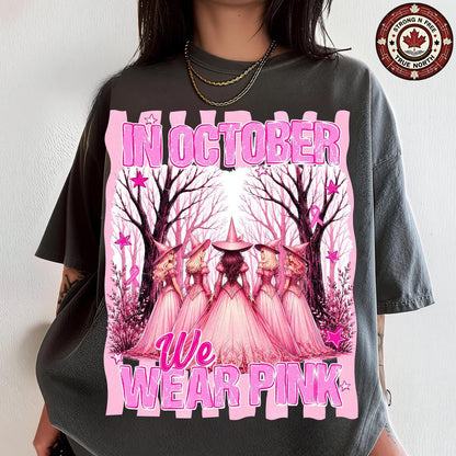In October We Wear Pink Preppy Halloween Witch ready-to-press DTF transfer photo 5