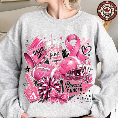 In October We Wear Pink Football Coquette Bow ready-to-press DTF transfer photo 6