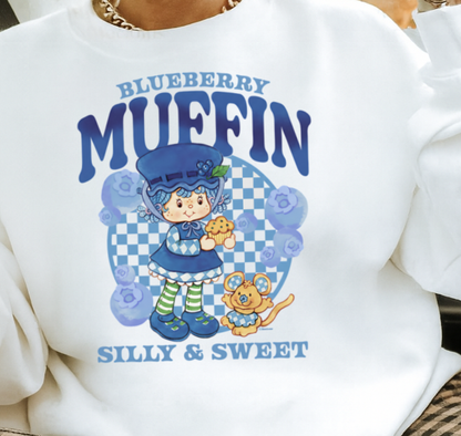 DTF Transfer Blue Berry Mufffin Retro Cartoon
