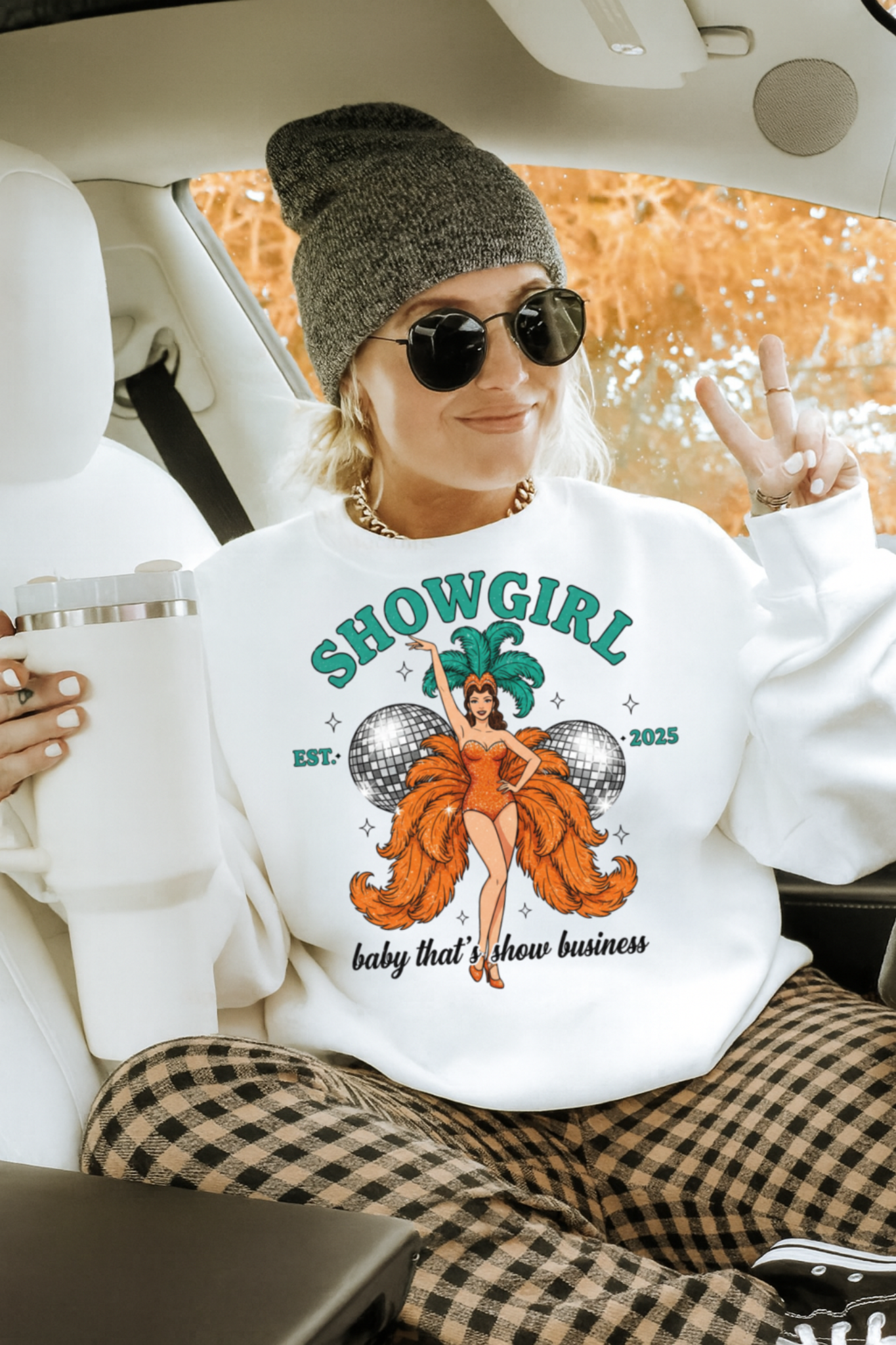 DTF Transfer Showgirl Vintage Vegas Performer Disco Ball Design