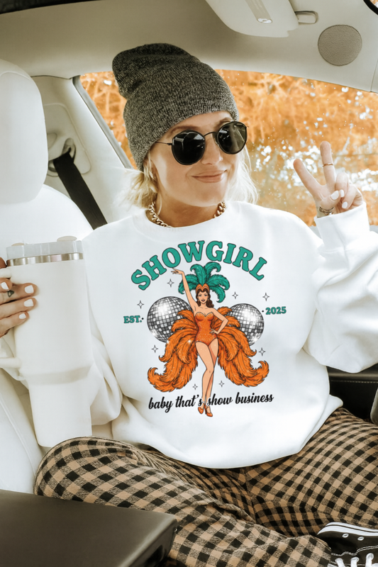 DTF Transfer Showgirl Vintage Vegas Performer Disco Ball Design