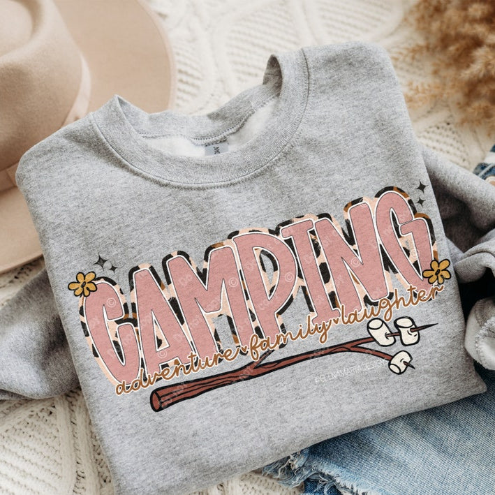 T-Shirt Sweatshirt Hoodie  Camping Adventure Family Laughter Rustic Design Crewneck