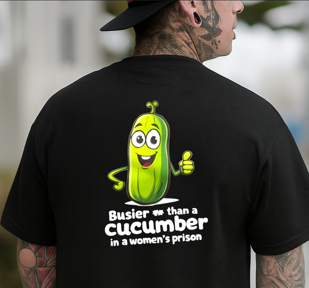 DTF Transfer – Adult Humor Design – Busy Cucumber Joke