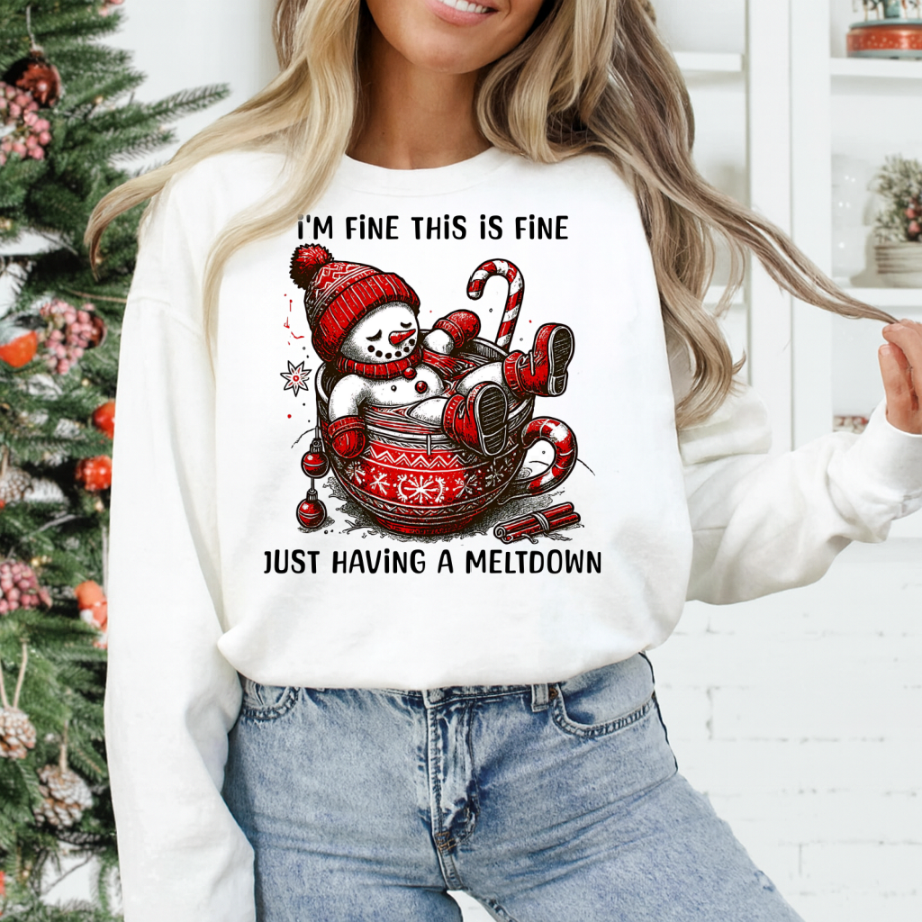 DTF Transfer Holiday Meltdown ,Festive Chaos, But Make It Cozy