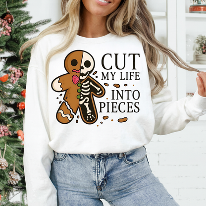 DTF Transfer – Funny Gingerbread Skeleton | Holiday Punk Rock Design
