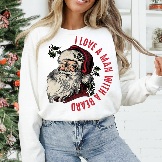 DTF Transfer – I Love a Man with a Beard Santa