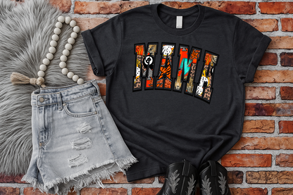 T-Shirt Or Crewneck Hoodie – Bold Patchwork MAMA Design with Animal Print Accents