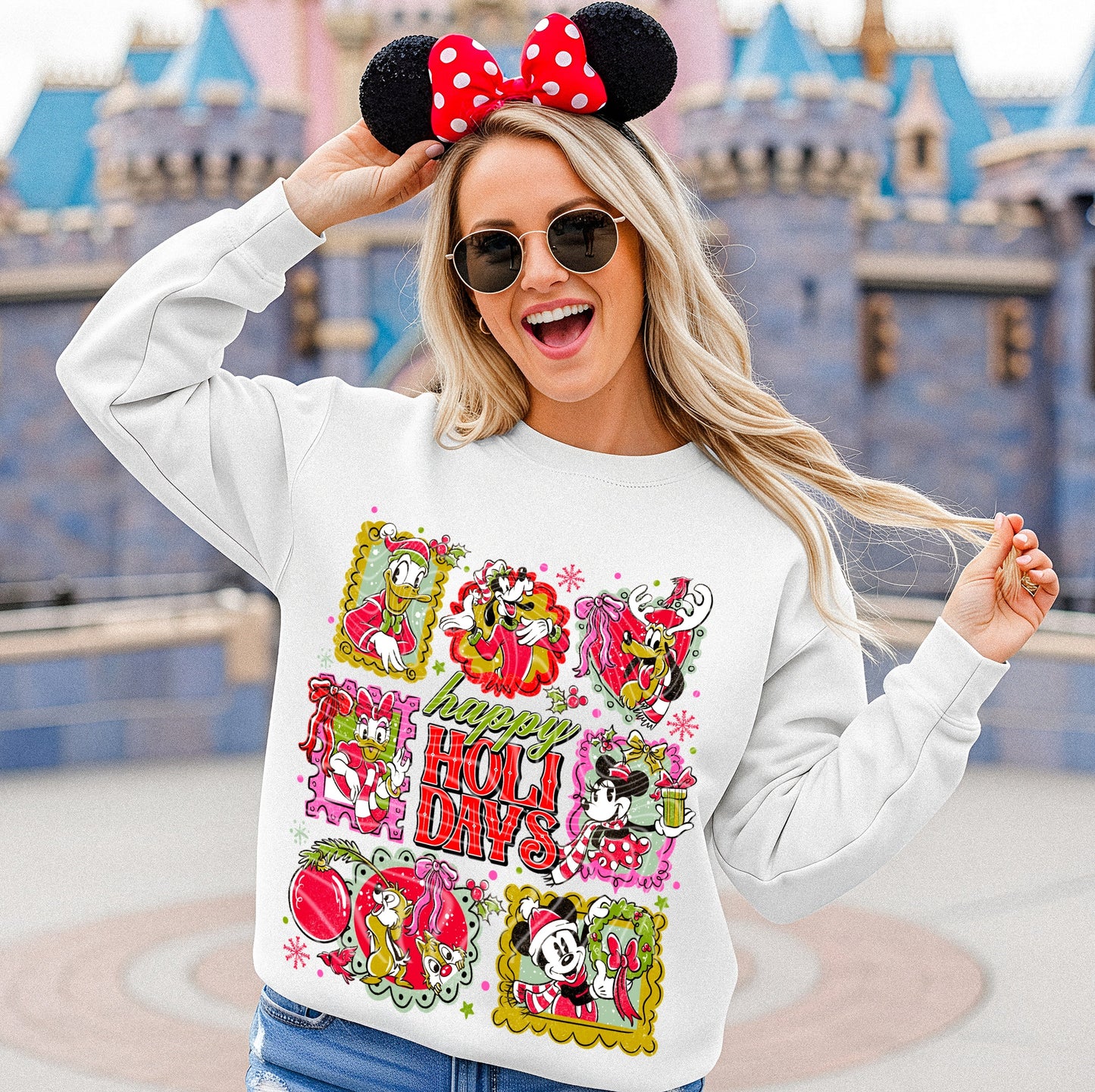 T-Shirt Crewneck Holiday Character Print – Happy Holidays