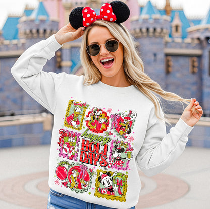 T-Shirt Crewneck Holiday Character Print – Happy Holidays