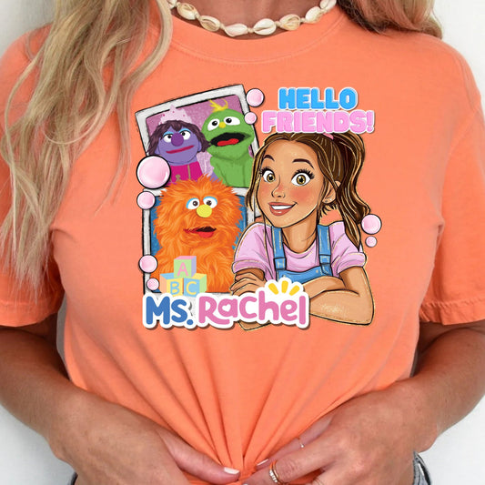 T-Shirt Sweatshirt Hoodie Ms. Rach Hello Friends Kids TV Inspired Crewneck