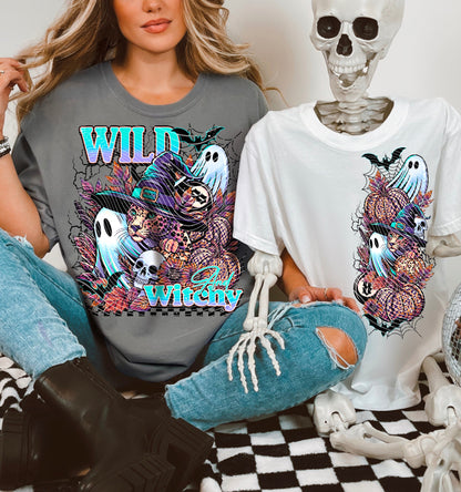 T-Shirt Crewneck Hoody – Wild and Witchy Leopard Halloween Design