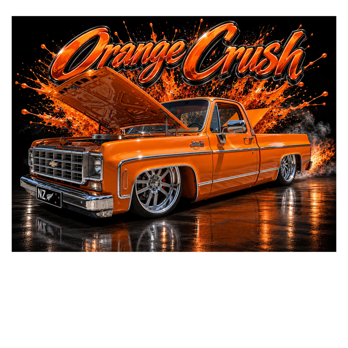 Orange Crush Chevrolet Square Body Pickup Truck