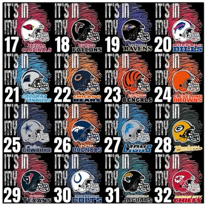 DTF Transfer 32 Football Teams In My DNA Designs