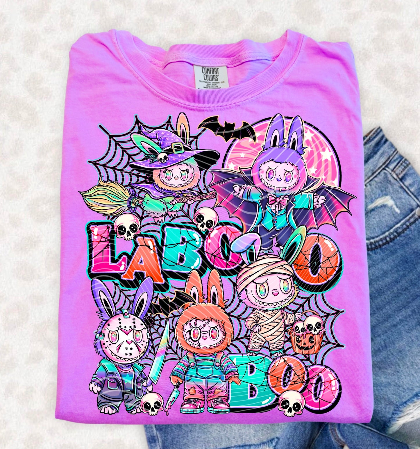 T-Shirt Crewneck Hoody – LaBOOO  BOO Halloween Bunny Squad with Costumes, Skulls