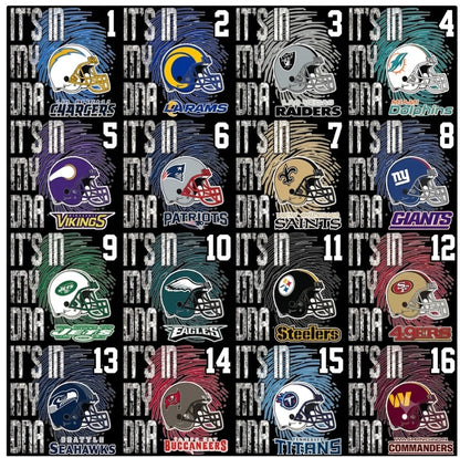 DTF Transfer 32 Football Teams In My DNA Designs