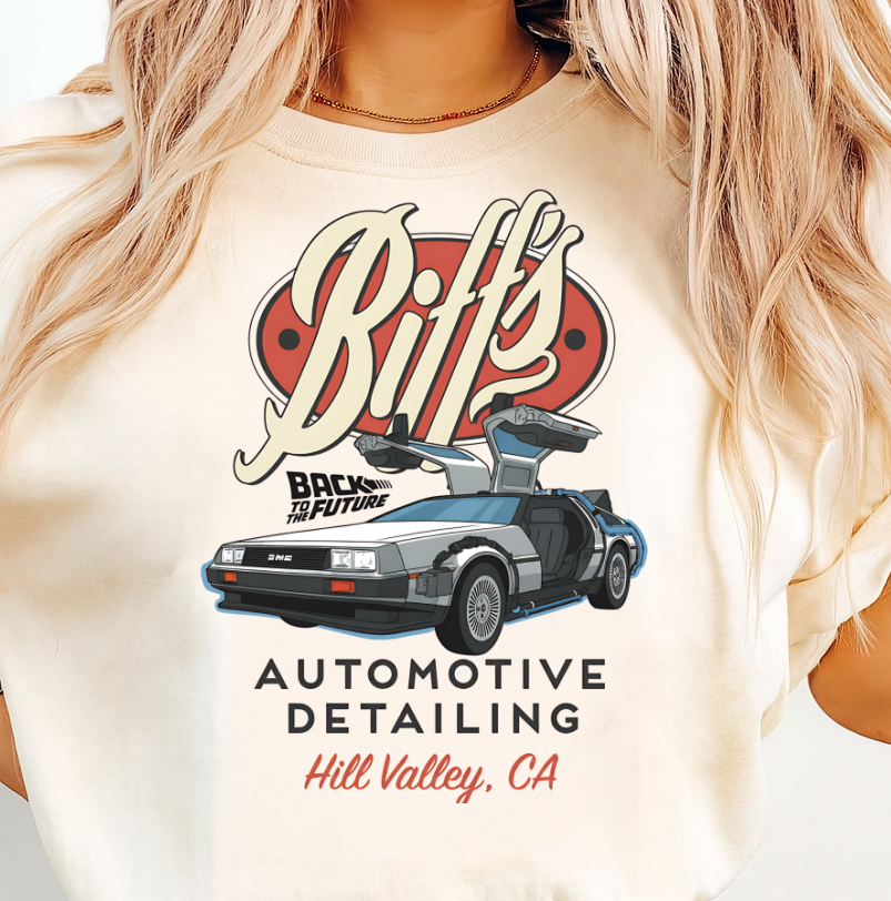 DTF Transfer Vintage Sci-Fi Car Workshop Biffs Car Wash