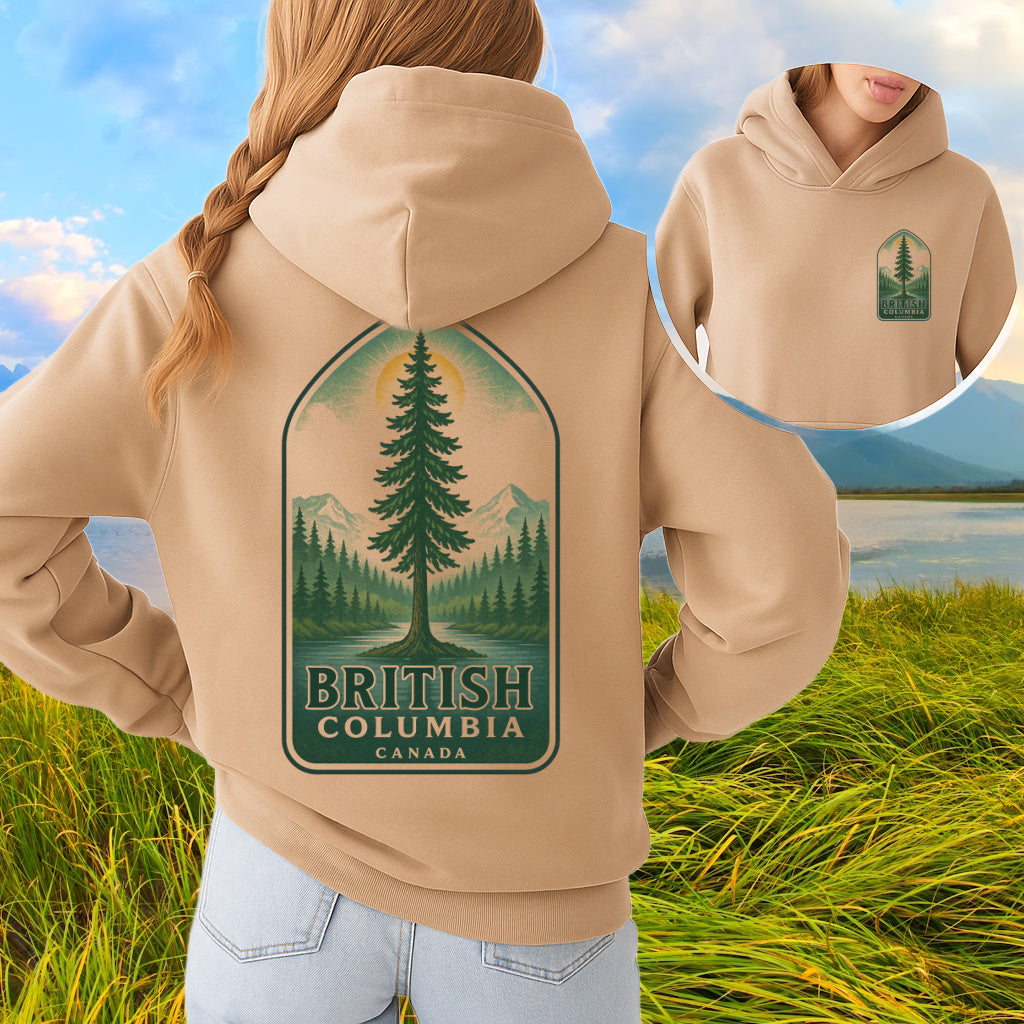T-Shirt Hoodie Crewneck British Columbia Wilderness Hoodie – Canada Nature Design
