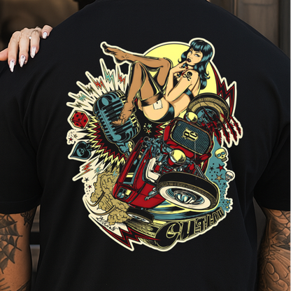 DTF Transfer Vintage Hot Rod Girl Graphic