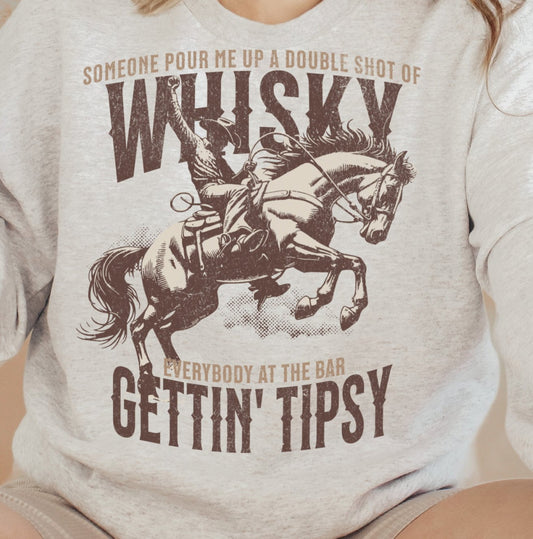 DTF Transfer Western Whiskey Gettin' Tipsy