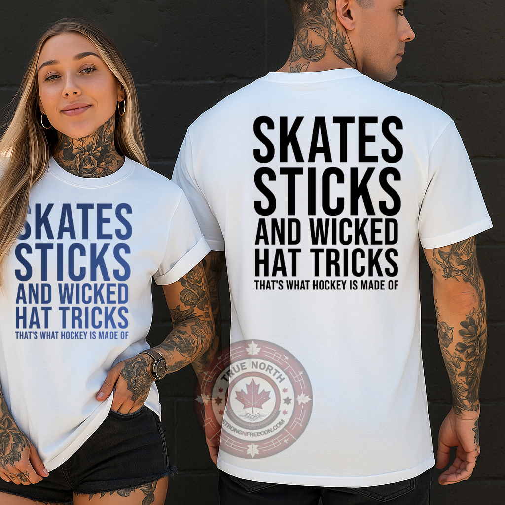 Sweatshirt Hoody – Skates Sticks and Wicked Hat Tricks Hockey Design