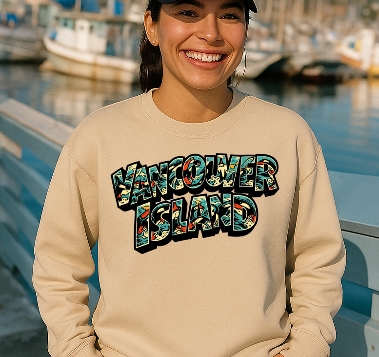 DTF Transfer Retro Vancouver Island Whale Design