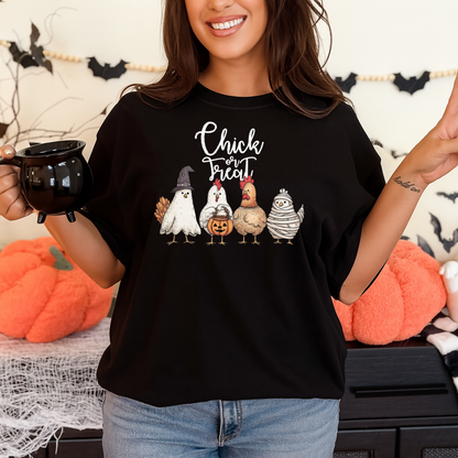 DTF Transfer Halloween – Chick or Treat Funny Chicken Costume Design