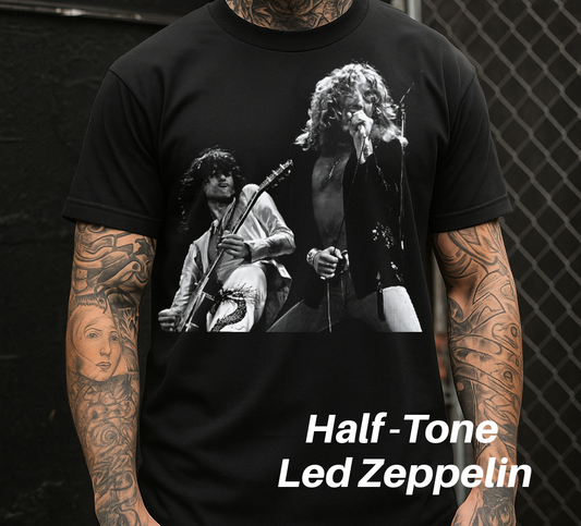 DTF Transfer Half-Tone Classic 70's Rock Band