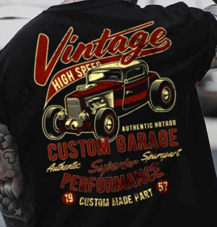 DTF Transfer Gear Heads Highspeed Custom Garage Vintage Style