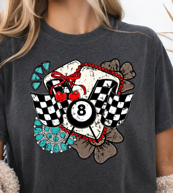 DTF Transfer Eight Ball Western Racing Style