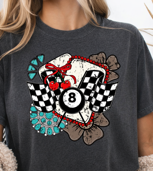 DTF Transfer Eight Ball Western Racing Style
