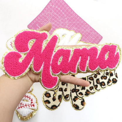 LARGE Chenille Embroidery Iron On Patch Mama // 4.7"x9.84"