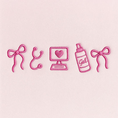 Embroidered Sonographer Crewneck – Cute Pink Ultrasound Icons