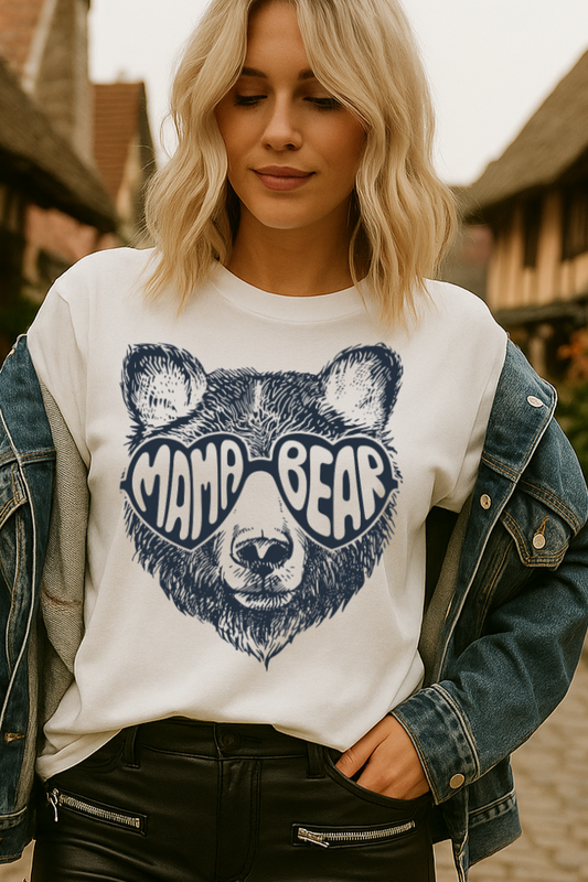T-Shirt Crewneck Hoody Mama Bear Sunglasses – Bold Retro Bear