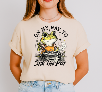 DTF Transfer – On My Way to Stir the Pot Frog