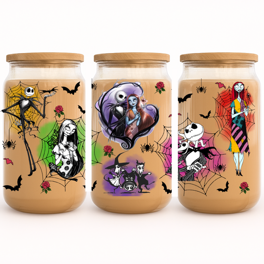 UV-DTF Cup Wrap Stickers | Nightmaree Before Christmas Jack & Sally