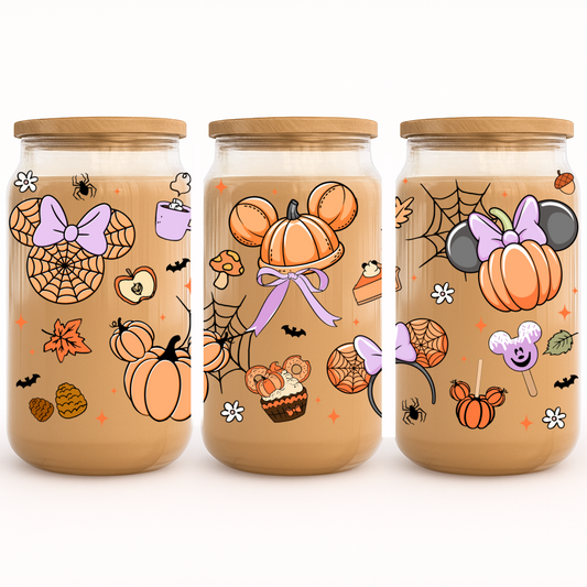 UV DTF Cup Wrap Stickers | Fall Mickeyy Minniee Spooky Season