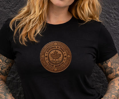 DTF Transfer Strong N Free True North Leather Patch STYLE